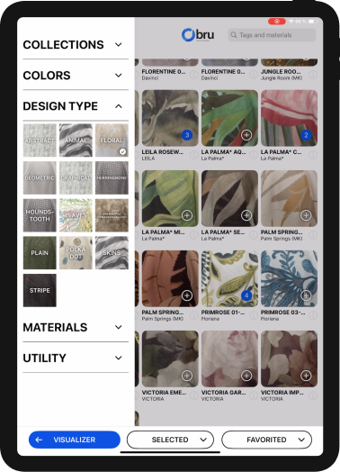 Glyphアプリのインターフェイス - 素材選択画面
